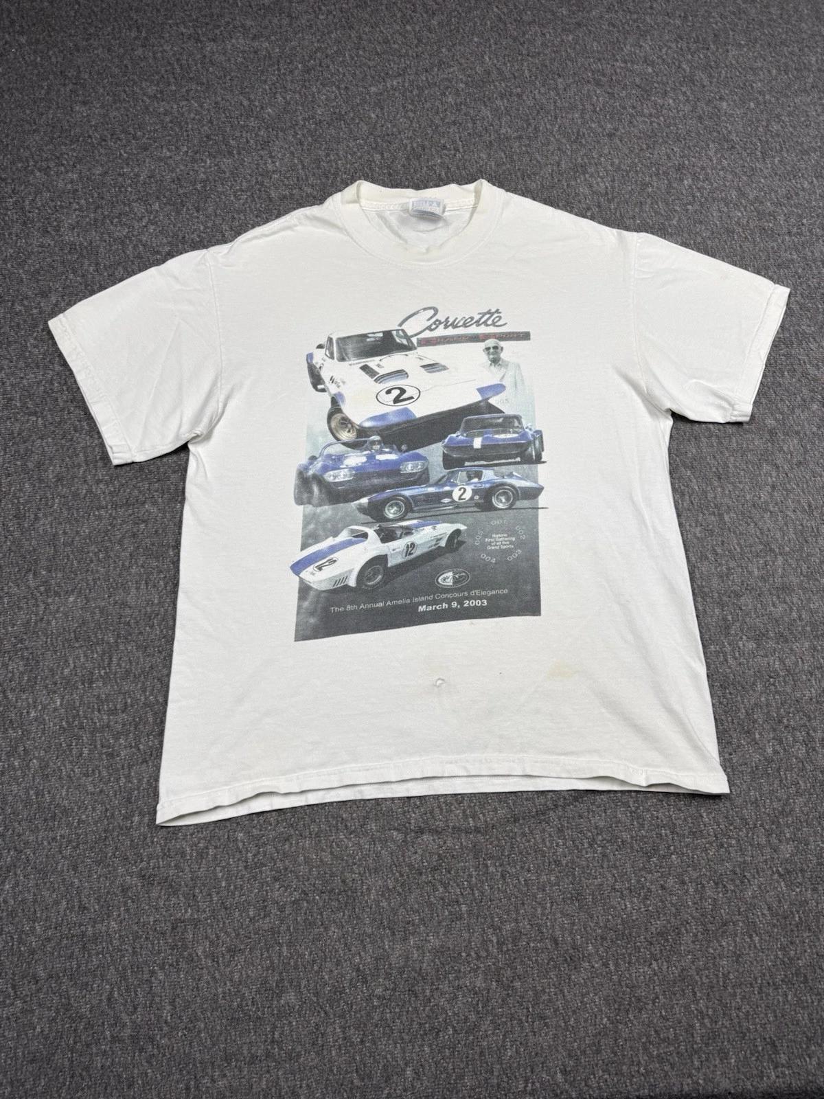 

Corvette Cars T Shirt Mens M White Y2K Vintage Car Culture 4XL