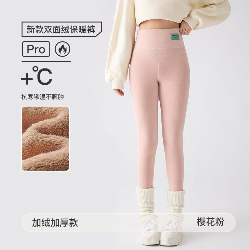 

Новые леггинсы большого размера, женская верхняя одежда из овечьей шерсти, высокая посадка, осенне-зимние бархатные утолщенные экстратолстые цельные L [130-80kg]