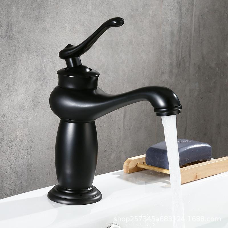 Luxury Europe Style Antique Gold Bathroom Basin Faucet Mixers Taps Single Handle Magic Lamp Cold and Hot Water Kitchen Faucet