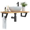 VidaXL Wall-mounted Vanity Shelf Steel and Solid Oak Wood, Floating Vanity Shelf, Vanity Shelf To Place 3302339