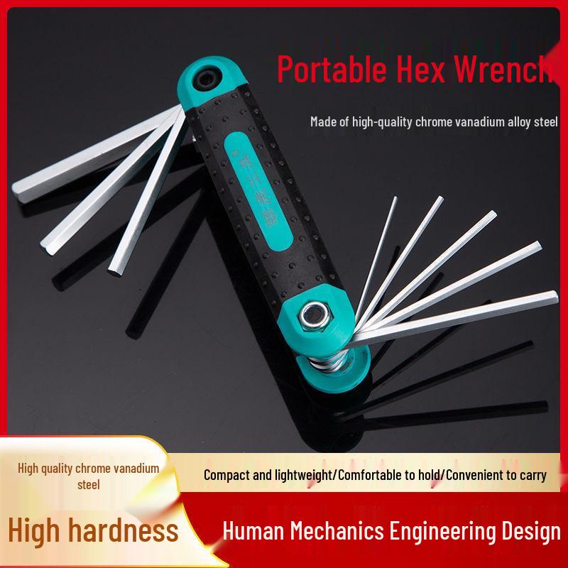 Taiwan Alloy Steel Folding Hex Key Set - Rust-Resistant, High Hardness Hex Wrench Combination.