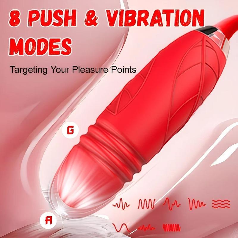 3in1 Thrusting Anal Vibrator Female Rose Sucking Clitoris Stimulator Dildo Licking Vagin Massager Masturbator Sex Toys for Women