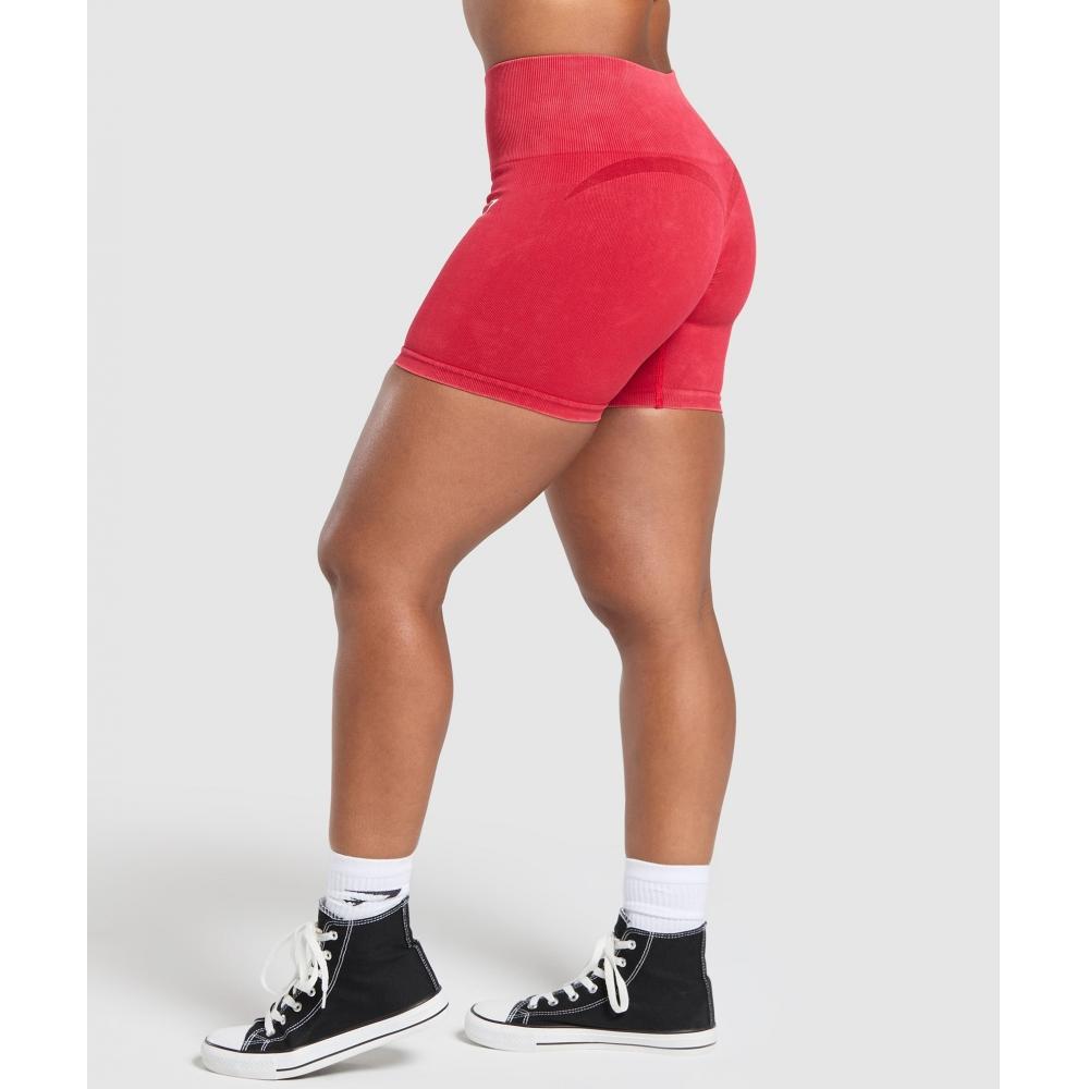 Gymshark Gains Seamless Washed Shorts Carmine Red B2c3m Rb2q