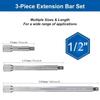Professional Drive Extension Set 1/4" 3/8" 1/2" Ratchet Wrench Socket Extender  Hand Tool
