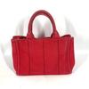 PRADA Logo Canapa SS MINI Bag Tote Bag Hand Bag Canvas Red