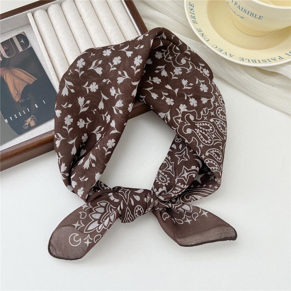 Versatile Women's Cotton Linen Small Square Scarf: Fresh, Breathable, Soft, Artistic, Ideal for Summer