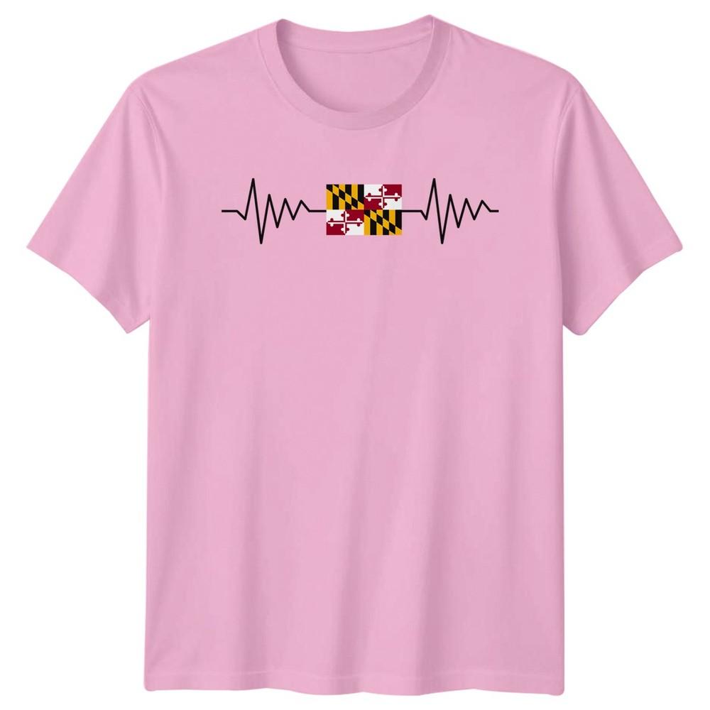 Maryland Flag Heartbeat TShirt Maryland Pride USA State Gift For Him And Her