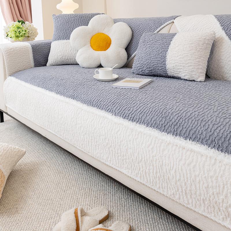 Plush Sofa Cushion Non-slip Living Room Cushion Winter Thickened Sofa Cover for All Seasons New Cover Cloth