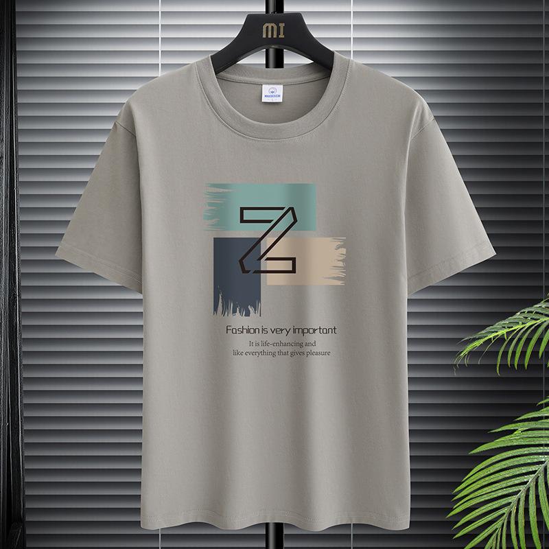 Simple Graphic Tshirt for Men Plus Size Round Neck Tee Shirts Pure Cotton Harajuku Tops Male Clothing Summer New Short Sleeve