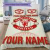 Custom Name Manchester United Pattern Bedding uilt Set uilt Cover Pillowcase Home Decoration Birthday Gift (1*duvet cover+2*pillowcase without core)