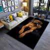 Dog Sitting In Black Background Carpet Yoga Living Room Room Decor Children's Crawling Mat Doormat Area Rug Games Mat