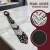 Rhinestone Pearls Tie Korean Style Decoration Shirt Tie Temperament Hand-beaded Long Necktie  Men