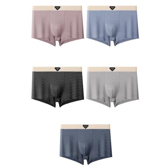 Męska Bielizna Bokserki Średnio Stan Elastyczny Pas Przewężenie U Kształt Krótkie Majtki Paski Nadruk Bielizna Codziennego Użytku Bielizna Nocna