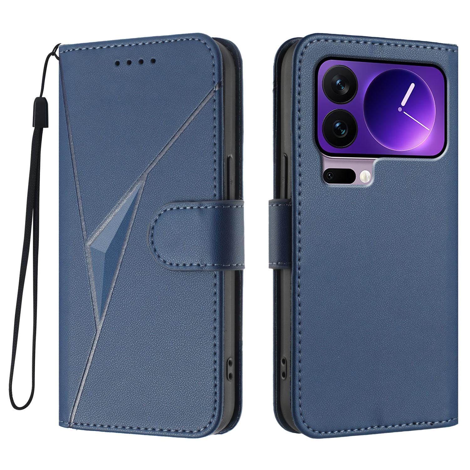 

For Xiaomi 17 Pro Case Triangle Imprint Leather Phone Cover with Lanyard