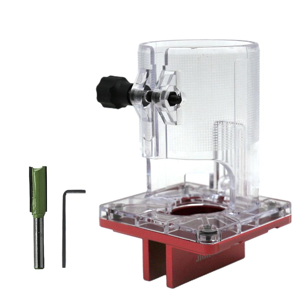 

2 In 1 Invisible Fastener Opening Punching Locator Woodworking Trimming Slotting Bracket Cabinet Board Side Hole Fixing Fixture