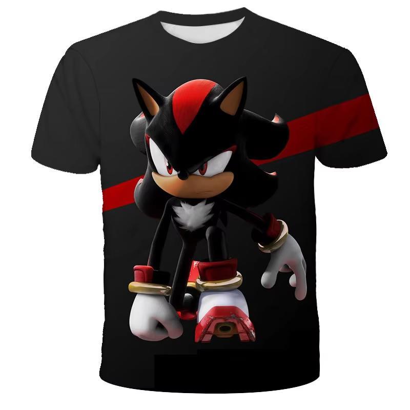 2026 Hot-selling New Anime Sonic The Hedgehog Movie 3D T-Shirt, Blue Lightning Full Print Tee for Kids & Adults, Casual Top
