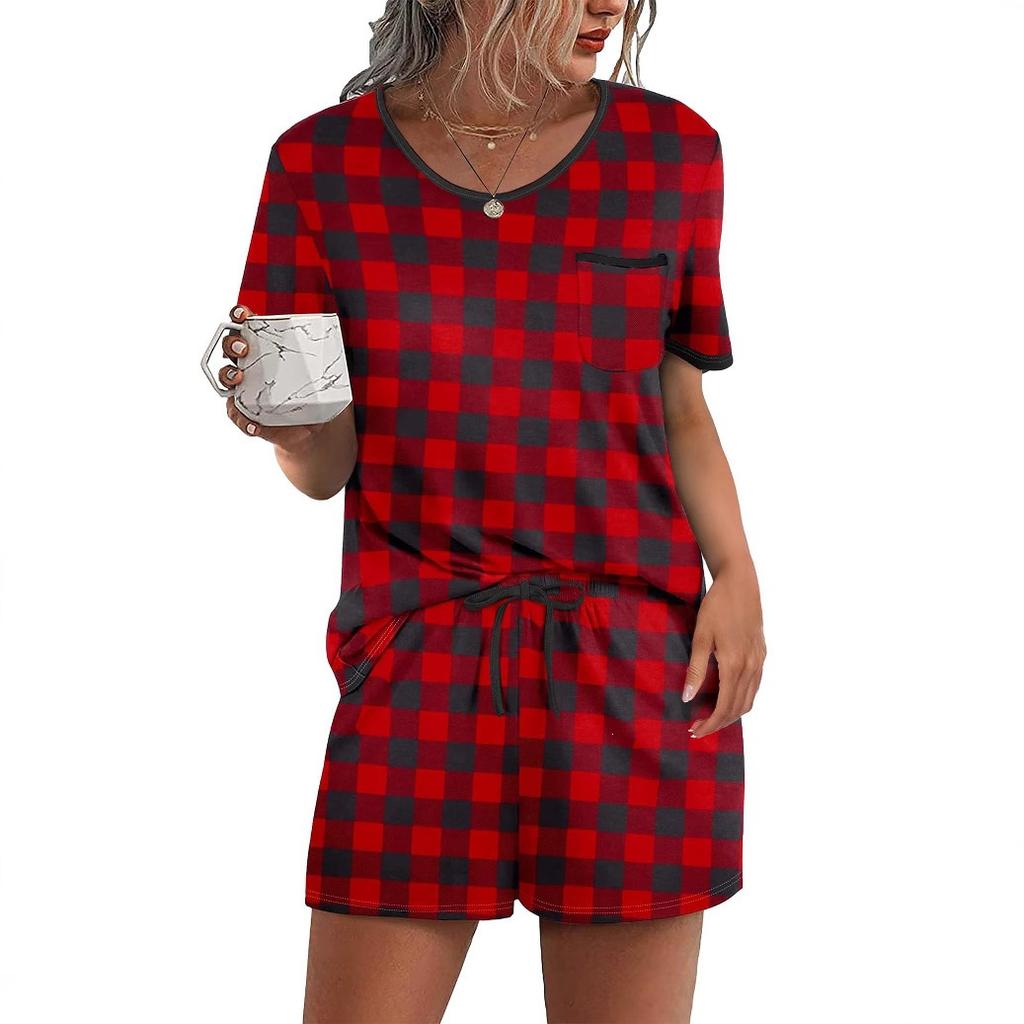 American 1116 new casual and versatile high-quality breathable digital printing short-sleeved shorts two-piece set