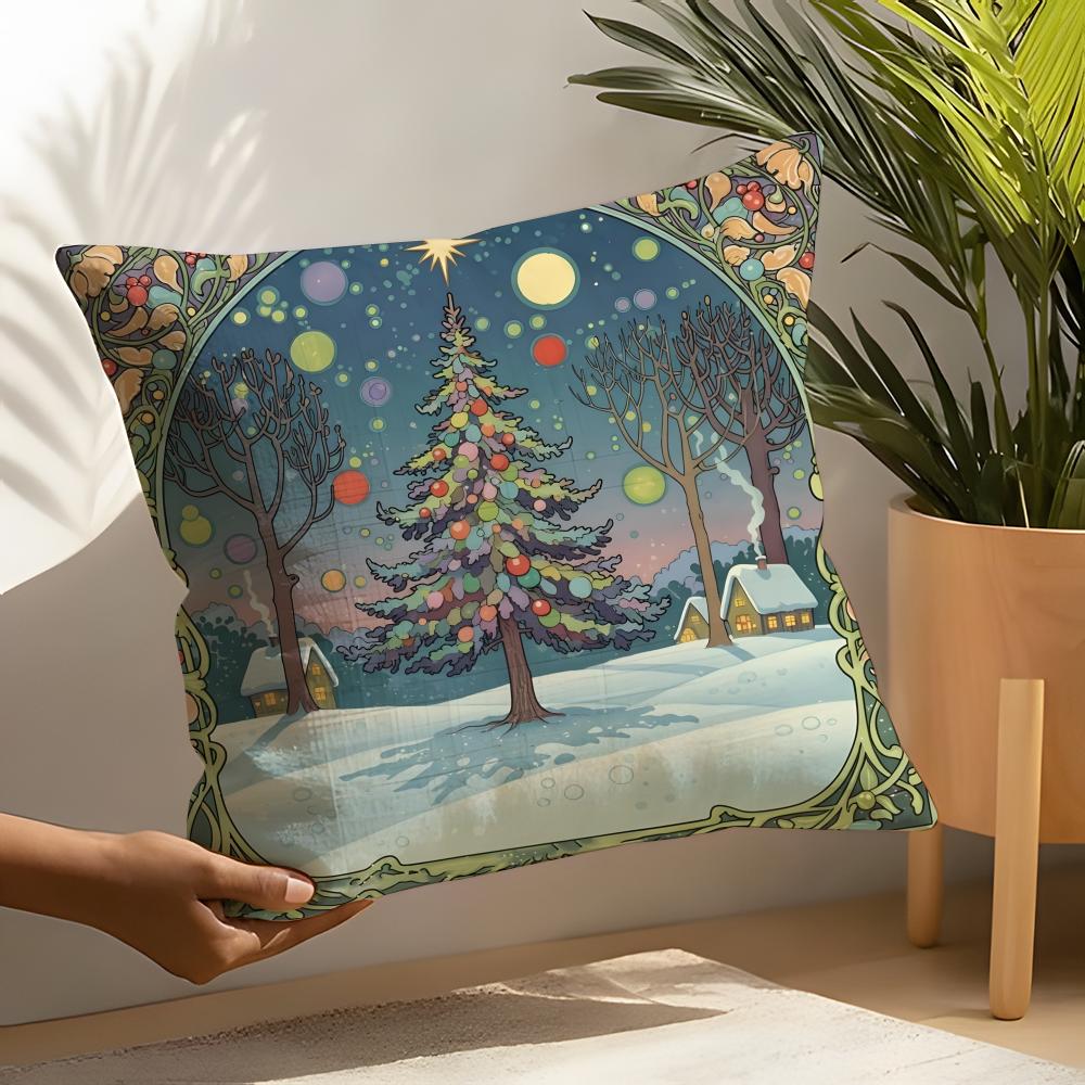 Impressionistic Illustration Color Patterns Pillow Case Home Living Room Decoration Linen Pillowcover Pillow Cases Cushion Cover