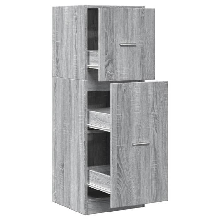 VidaXL Armoire apothicaire sonoma gris 40x41x118 cm bois d'ingénierie, coffre d'apothicaire, meuble d'apothicaire, coffre à 855201