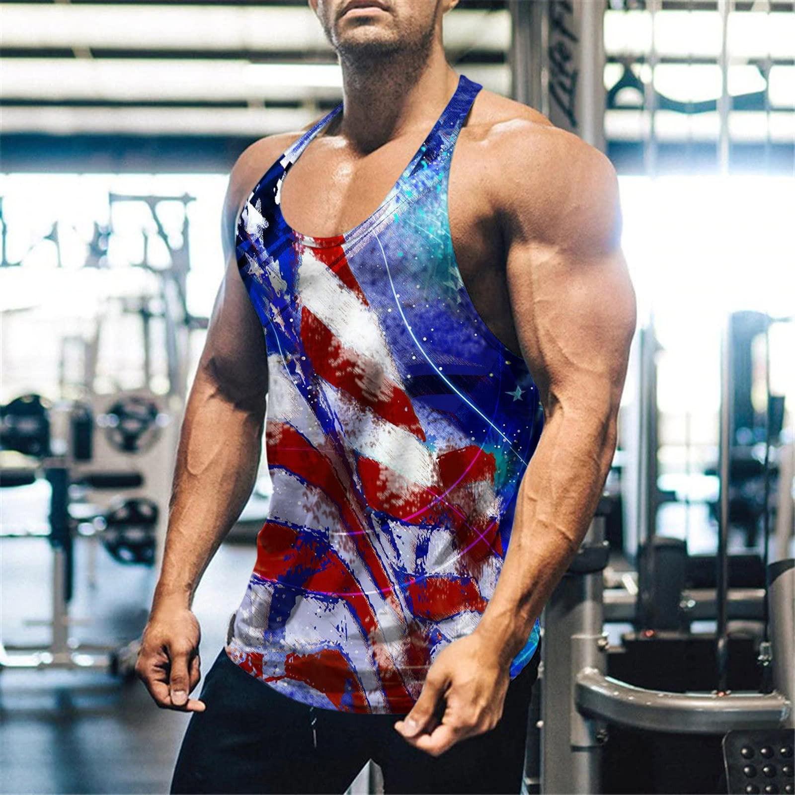 

Мужские майки с принтом «Дни независимости», летние повседневные жилеты без рукавов с круглым вырезом, свободные спортивные футболки на открытом воздухе XXXXL