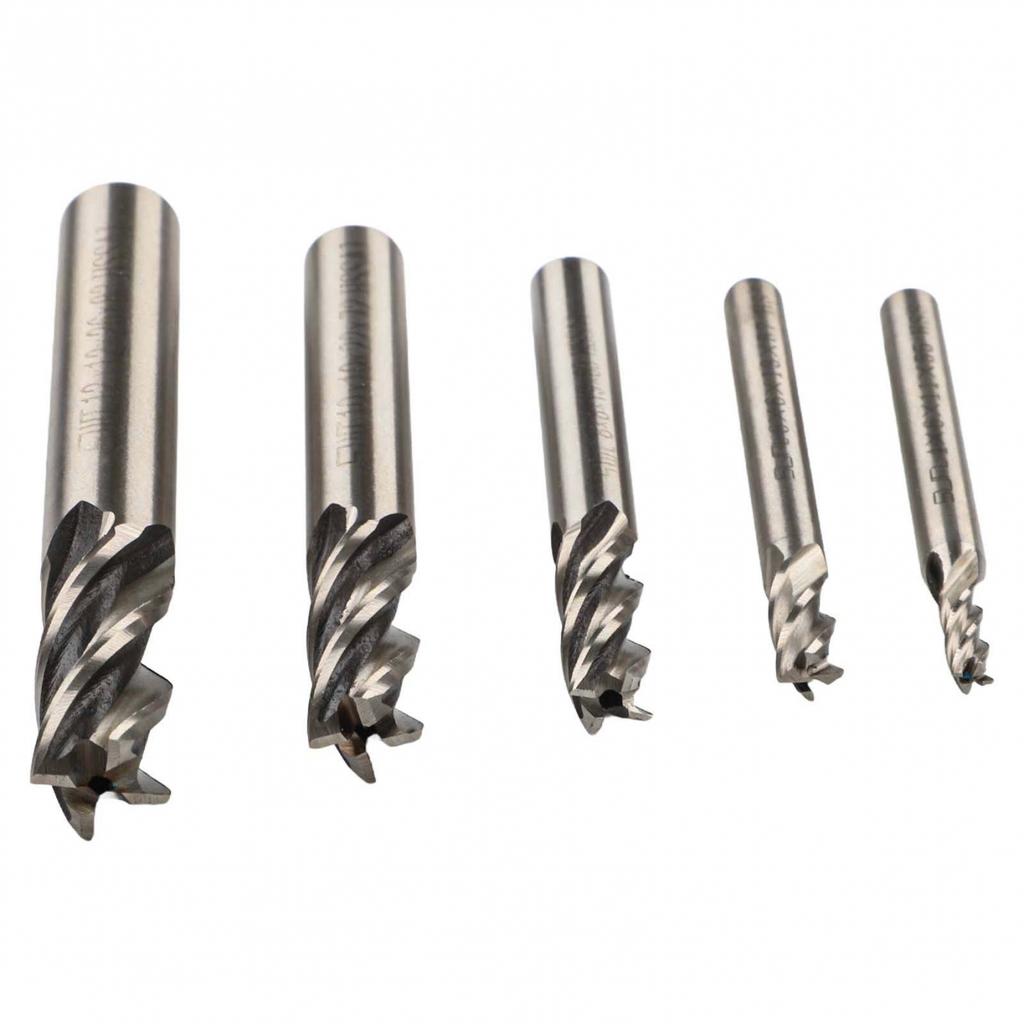 4 Flutes End Mill 4-12mm 5 Pcs/set CNC Drill High Speed Steel