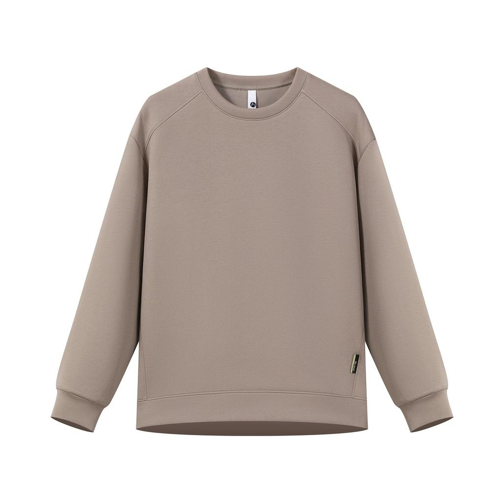 Men's Raglan Hoodie: Casual Round Neck, Long Sleeve, Plus Velvet, Thickened Base Layer for Spring, Autumn, and Winter.