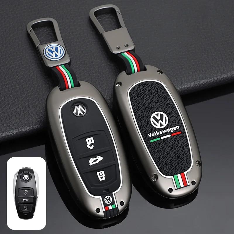 For VW Zinc Alloy Car Smart Key Case Cover Protection Shell For VW Volkswagen Touareg 2017 2018 2019 2020 2021 Auto Keyless Ac