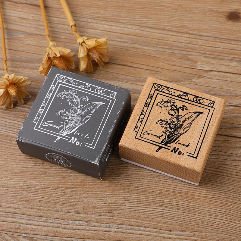 Huano Time Series Wooden Forest Secret Realm Stamps Fresh Literary Handbook DIY Decoration Material Stamps Assorted Stamp