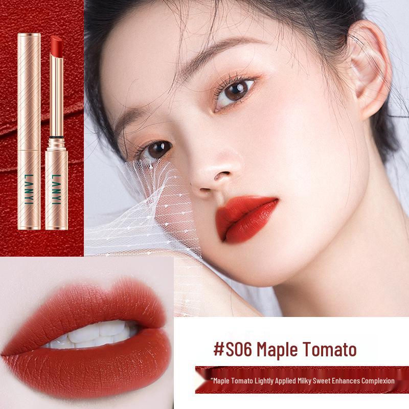 

Lan Yi Cinnamon Milk Tea Matte Velvet Lipstick - Non-Stick, Waterproof, Long-Lasting