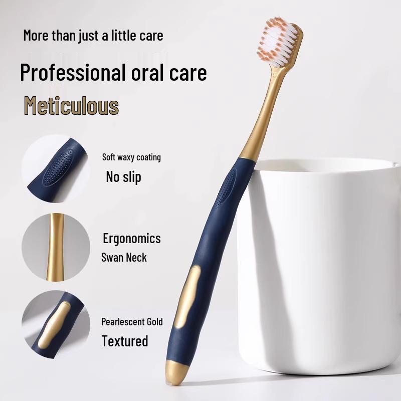 Soft Bristle Toothbrush, Wide Head for Men & Women, Fine & Gentle, Family Pack of 6, Adult Unisex Set