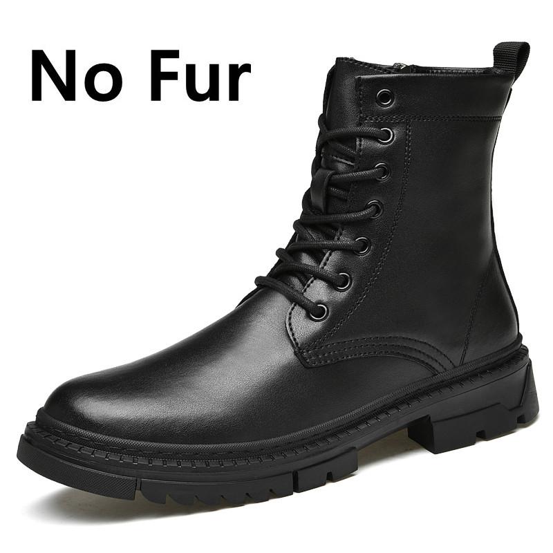 Мужская обувь Ботильоны Мужская мода Повседневные кожаные ботинки Мужская обувь в стиле панк Зимние ботинки на платформе для снега Мотоциклетные ботинки 37 14234₽