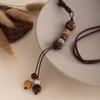 Literary And Retro Wood Bead Tassel High-End Long Necklace Sweater Chain Men'S And Women'S Linden Pendant