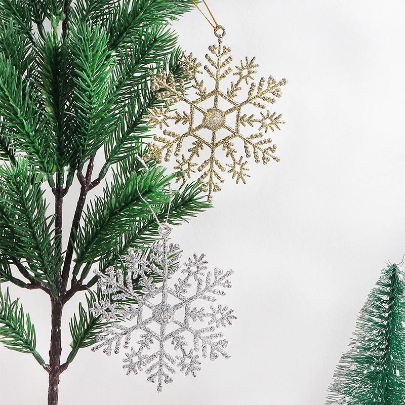 3Pcs/Box Christmas Decoration Snowflake Hanging For Xmas Tree Ornament Home Room Decor Winter New Year 2025 Navidad Accessories