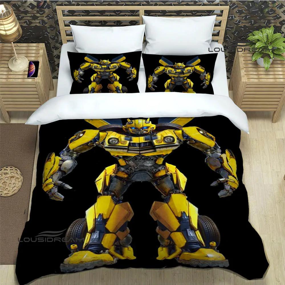 Bedding Set Luxury Birthday Gift T-Transformers Cartoon Bedding Sets Exquisite Bed Supplies Set Duvet Cover Bed Comforter Set