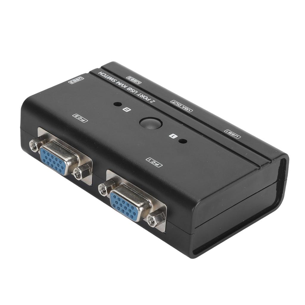 VGA USB KVM Switch 2 Port Manual VGA KVM Switch for 2 PC Sharing 1 Video Monitor Keyboard Mouse Scanner Printer USB