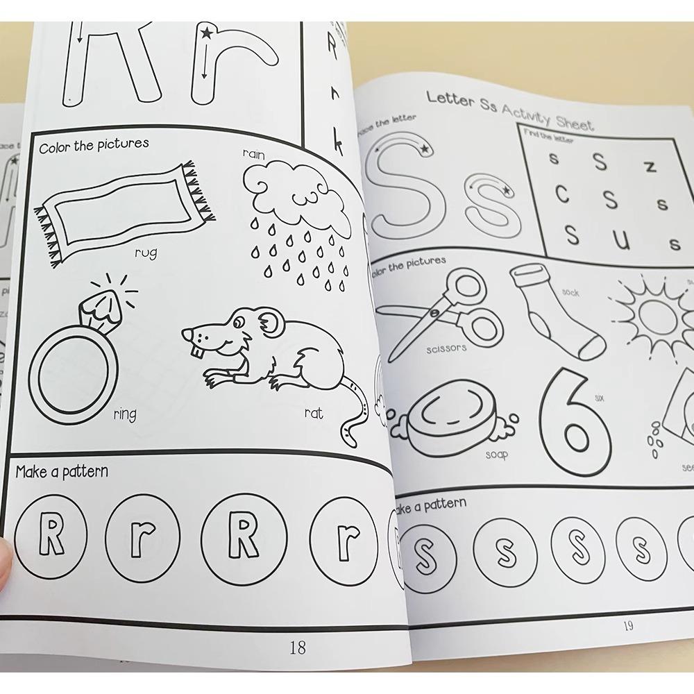 Letters A-Z Tracing Practice Workbook Preschool English Learning Kindergarten Alphabet Writing Coloring Book Montessori A4 Size