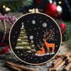 Christmas Needlework Kit Snow Scene Embroidery Beginner Set For Holiday For Kitchen Living Room Desktop Window Decorations