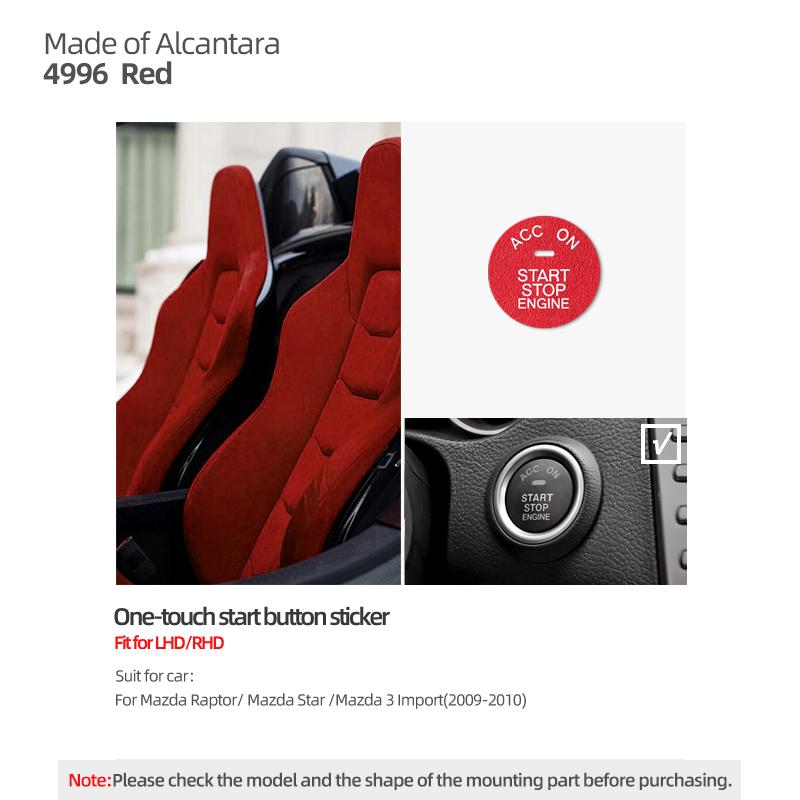 

Для Mazda CX-50 Mazda CX-30 Axela 2020- Из Алькантары Углеродного Волокна Наклейка-отделка кнопки запуска/остановки двигателя Аксессуары для интерьера автомобиля