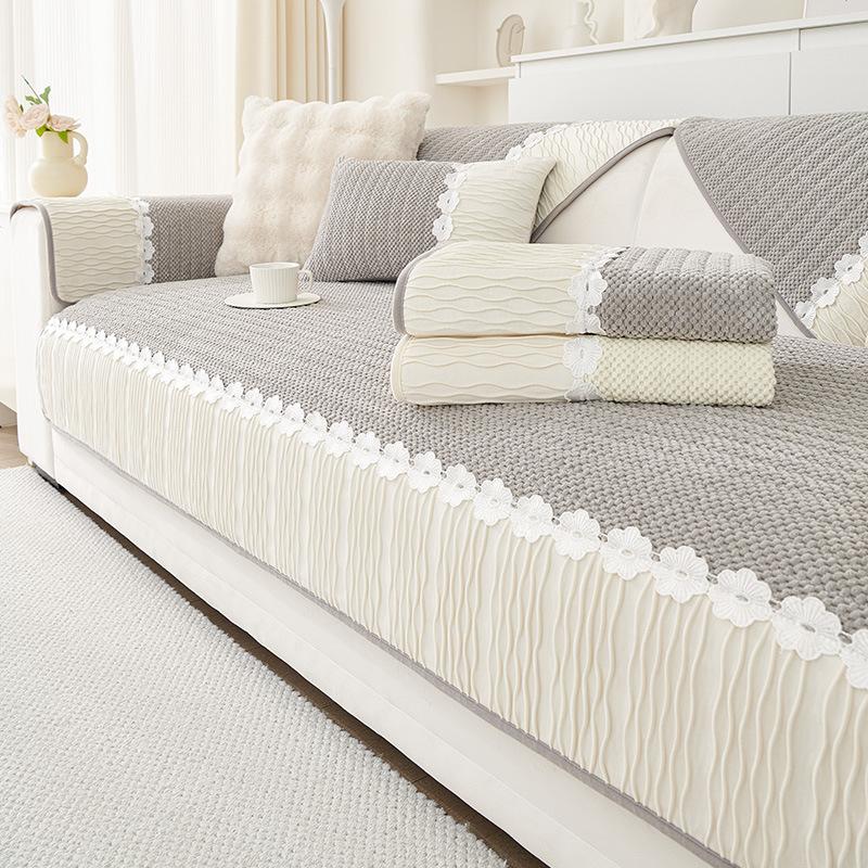 Corduroy Sofa Cushion Winter Thickened Non-Slip Sofa Cover Towel Simple Modern Washable Sofa Cover
