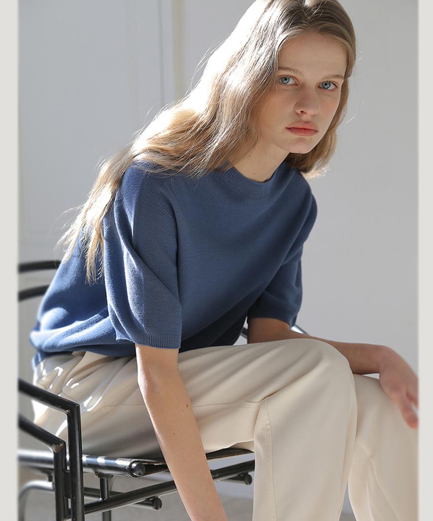 Beleunepeu Whole Garment Rolled Round Knit (4 Colors)