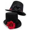 Red Blossomy Old Stimulated Cloth Sun Hat Unisex Design Comfortable Headwear For Daily Use Beach Wedding Celebration