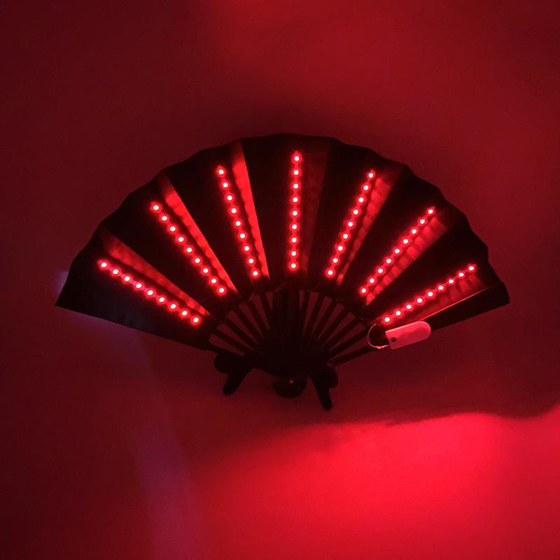 Rose Lace Edge LED Folding Fan - Wedding Gift & Dance Prop