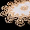 Flower Embroidery Tea Table Cover Dacron Coffee Table Placemat Oval Lace Tablecloth  Kitchen