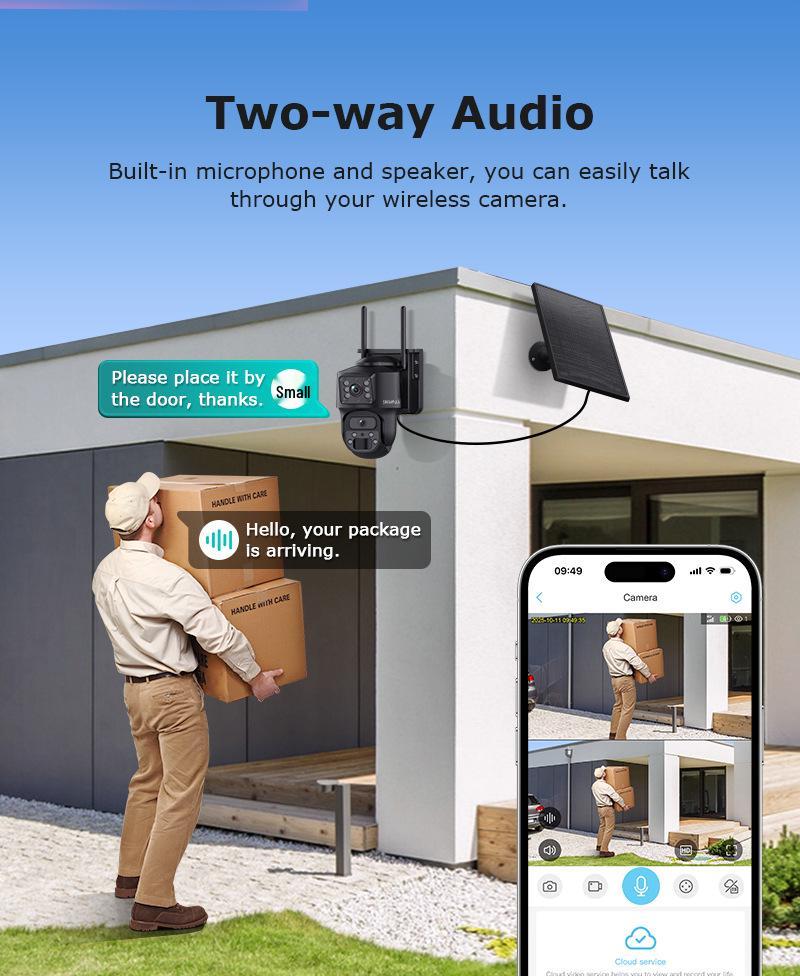 AOV Solar 4G Low-Power Camera with 24/7 Full-Color Night Vision & Extended Recording