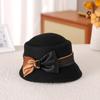 2026 New 100% Wool Bowler Hat with Bow | Small Brim French Elegant Autumn Winter Luxury Women's Felt Hat