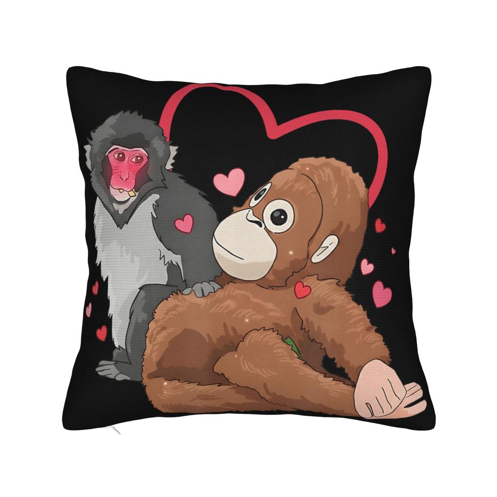 Cute Baby Monkey Named Punch Plush Hugging Pillow Case Print Pillow Cover For Wedding Party Home Decor Funny Pillowcases