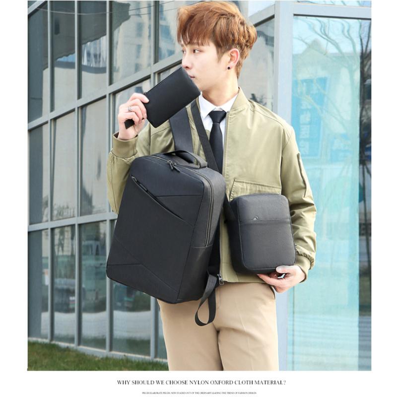 2025 New Fashion Oxford Laptop Bag Business Commuting Out Going Backpacks Leisure Men’s Travel Three-piece Set Knapsack