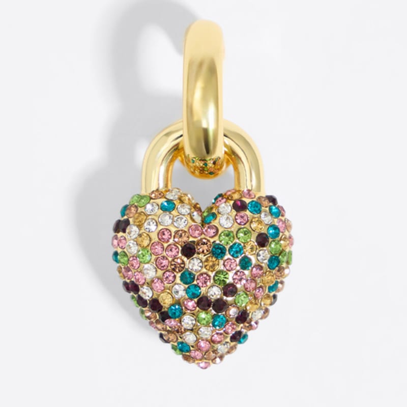 BIMBA Y LOLA Multicolor Crystal Heart Hoop Earrings B246AIW016GOF