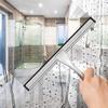 A25F-All-Purpose Stainless Steel Shower Squeegee For Glass Doors With 2 Adhesive Hooks, Streak Free Silicone Blade