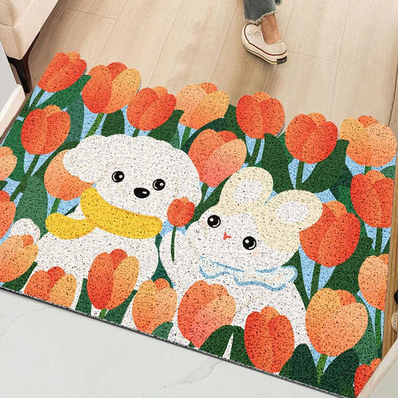 Cartoon Air Entry Door Door Door Mat Scraping Dirt Dirt Outdoor Dust Removal Wear-resistant Can Be Cut Silk Floor Mat
